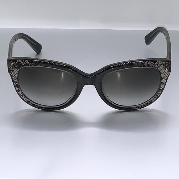 Valentino Accessories - Valentino Black and Silver Lace Trim Sunglasses